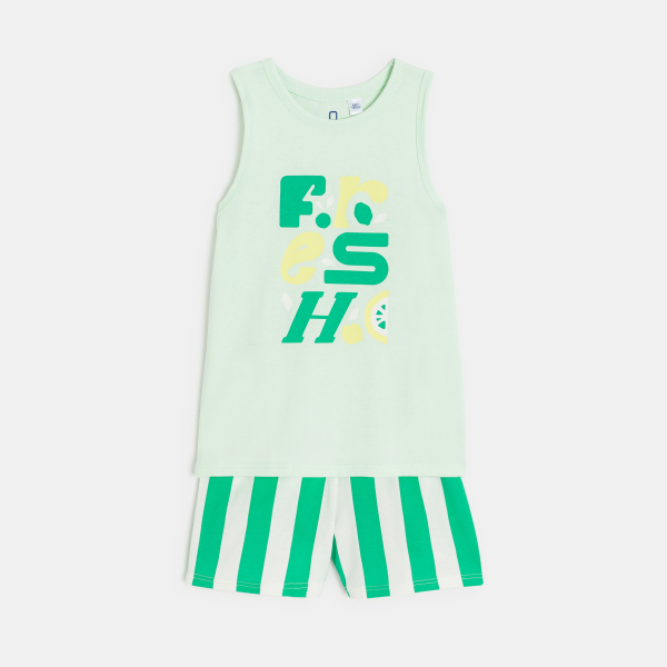 بيجاما بشورت من الجيرسيه الأخضر للأولاد